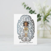 チャイルドイエス，アンティーククリスマス紙彫刻 シーズンポストカード (スタンド正面)