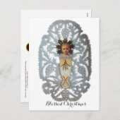 チャイルドイエス，アンティーククリスマス紙彫刻 シーズンポストカード (正面/裏面)