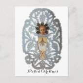 チャイルドイエス，アンティーククリスマス紙彫刻 シーズンポストカード (正面)