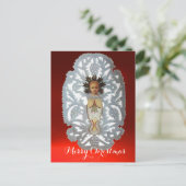 チャイルドイエス,アンティーククリスマス紙彫刻 シーズンポストカード (スタンド正面)