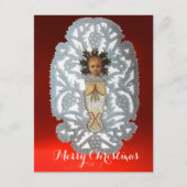 チャイルドイエス，アンティーククリスマス紙彫刻 シーズンポストカード (正面)
