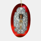 チャイルドイエス,アンティーククリスマス紙彫刻 セラミックオーナメント (右)