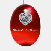 チャイルドイエス,アンティーククリスマス紙彫刻 セラミックオーナメント (裏面)