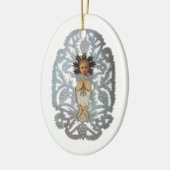 チャイルドイエス，アンティーククリスマス紙彫刻 セラミックオーナメント (左)