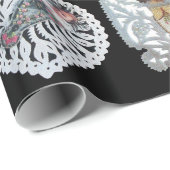 チャイルドイエス，アンティーククリスマス紙彫刻，ブラック ラッピングペーパー (ロールコーナー)