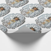 チャイルドイエス，アンティーククリスマス紙彫刻 ラッピングペーパー (角)