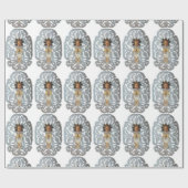 チャイルドイエス，アンティーククリスマス紙彫刻 ラッピングペーパー (フラット)