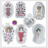 チャイルドイエズス、アンティーククリスマス紙彫刻 シール (シート)