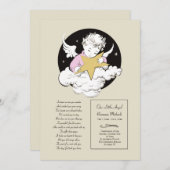 チャイルドエンジェルピンクお祝いの発表 案内状 (正面/裏面)