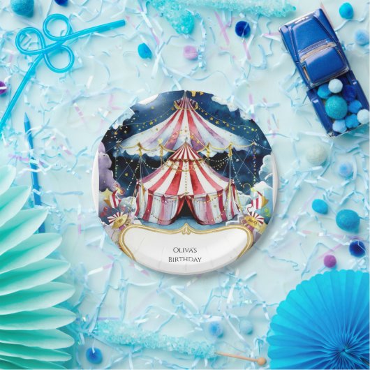 チャイルドエンチャントサーカス誕生日 ペーパープレート (パーティー)