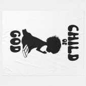 チャイルドオブゴッドバイブル引用文 フリースブランケット (正面(横))