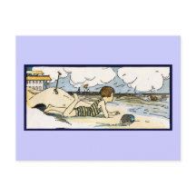 チャイルドオンビーチヴィンテージアート