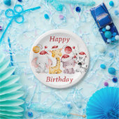 チャイルドクリスマスバースデーパーティー ペーパープレート (パーティー)