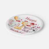 チャイルドクリスマスバースデーパーティー ペーパープレート (アングル)