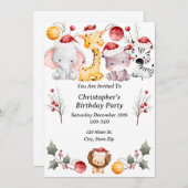 チャイルドクリスマスバースデーパーティー 招待状 (正面/裏面)