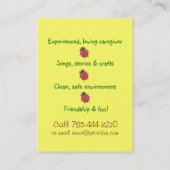 チャイルドケアの名刺 名刺 (裏面)