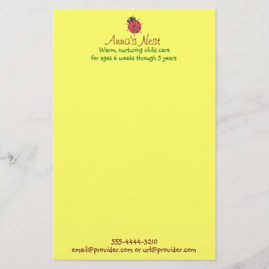 チャイルドケアステーショナリー 便箋 (正面)