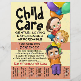 チャイルドケア. ベビーシッター. デイケア. ティアシート チラシ