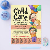 チャイルドケア. ベビーシッター. デイケア. ティアシート チラシ (シングル)