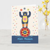 チャイルドサーカスベアージャグリング用誕生日 カード (黄色い花)