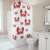チャイルドズカニ赤い白のショーカーテン シャワーカーテン (インサイチュ)