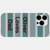 チャイルドズネームラブパパオンブルーストライプの Case-Mate iPhoneケース (裏面 (横))