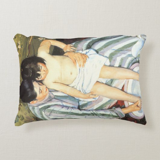 チャイルドズバスバイメアリーカッサットヴィンテージ印象派 アクセントクッション (正面)