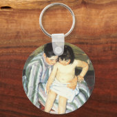 チャイルドズバスバイメアリーカッサットヴィンテージ印象派 キーホルダー (正面)