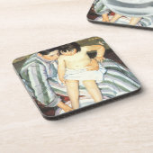 チャイルドズバスバイメアリーカッサットヴィンテージ印象派 コースター (左側)