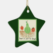 チャイルドズフードアート，グリーン セラミックオーナメント (右)