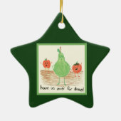 チャイルドズフードアート，グリーン セラミックオーナメント (裏面)