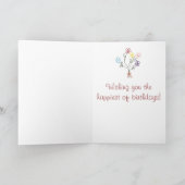 チャイルドズレインボーブーケ誕生日カード カード (内部)