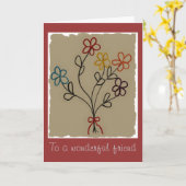 チャイルドズレインボーブーケ誕生日カード カード (黄色い花)