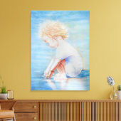 チャイルドダラー上のビーチ湖畔のウォーターシーン キャンバスプリント (インサイチュ (リビング))