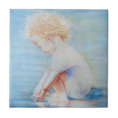 チャイルドダラー上のビーチ湖畔のウォーターシーン タイル (正面)