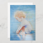 チャイルドダラー上のビーチ湖畔のウォーターシーン 招待状 (正面/裏面)