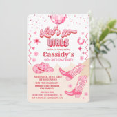 チャイルドディスコ女性のカーボーイ誕生日パーティーの招待 招待状 (スタンド正面)