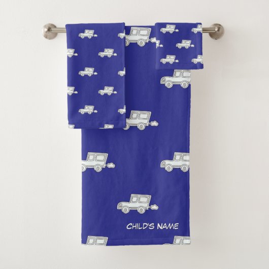 チャイルドネームカーブルーでパーソナおもしろいライズ バスタオルセット (インサイチュ)