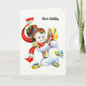 チャイルドネームクリスマスサンタパーソナライズドサンタパーソナライズ雪だるま シーズンカード (正面)