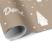 チャイルドネームブラウンクラフトクリスマス ラッピングペーパー (ロールコーナー)