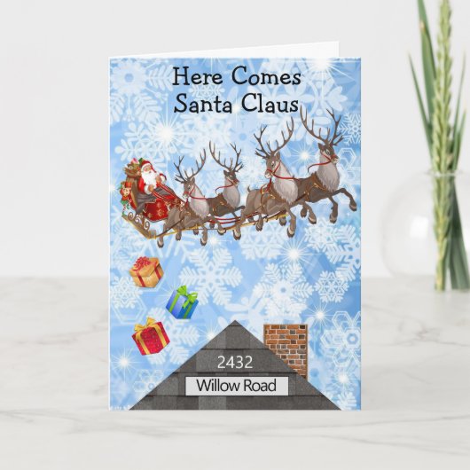 チャイルドハウスアドレス名クリスマスサンタクロース シーズンカード (正面)