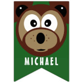 チャイルドハッピーバースデーベアカスタム バンティングフラッグ (第1の旗)