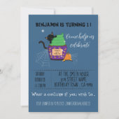 チャイルドハロウィーンブルー誕生日招待状 招待状 (正面)