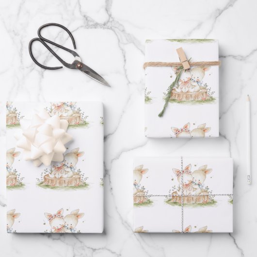 チャイルドバレンタインバニーラブ ラッピングペーパーシート (正面)