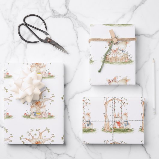 チャイルドバレンタインバニーラブ ラッピングペーパーシート (正面)