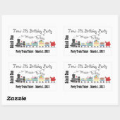 チャイルドバースデーパーティートレインチケットシール 長方形シール (シート)