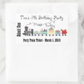 チャイルドバースデーパーティートレインチケットシール 長方形シール (バッグ)