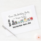 チャイルドバースデーパーティートレインチケットシール 長方形シール (封筒)