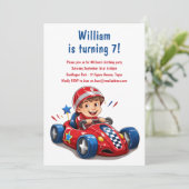 チャイルドバースデーパーティーレースカー招待状 招待状 (スタンド正面)