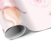 チャイルドパーソナライズされたバレエバレリーナピンクの動物 ラッピングペーパー (ロールコーナー)